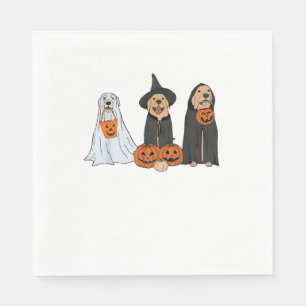 Serviette En Papier Golden Retriever Ghost Halloween Tricoter Ou Treat
