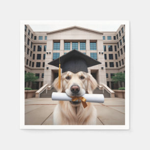 Serviette En Papier Golden Retriever Graduate