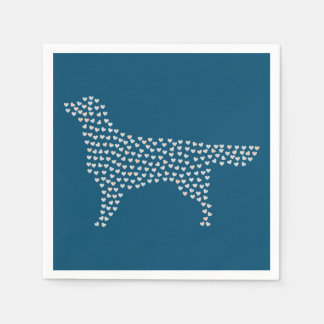 Serviette En Papier Golden Retriever Hearts