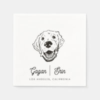 Golden Retriever Mariage Cocktail napkin