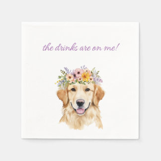 Serviette En Papier Golden Retriever Mariage Napkin