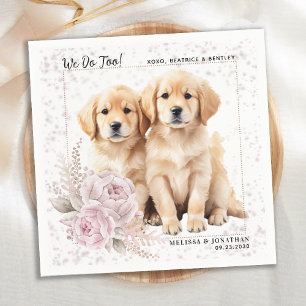 Serviette En Papier Golden Retriever Nous Faisons Trop Rose Floral Chi