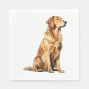 Serviette En Papier Golden Retriever Portrait de chien - Majestic Anim