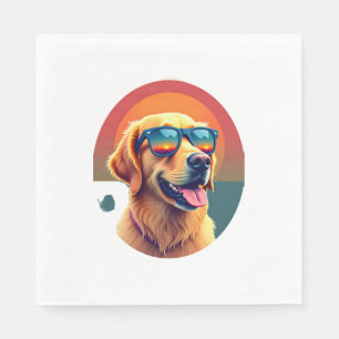 Serviette En Papier Golden Retriever pour enfants garçons filles lunet