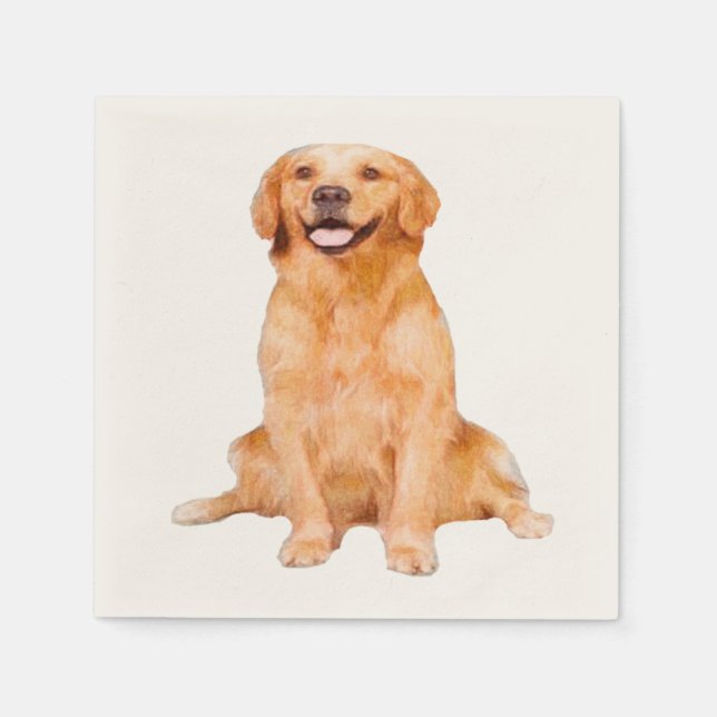 Serviette En Papier Golden Retriever Sitting (Devant)