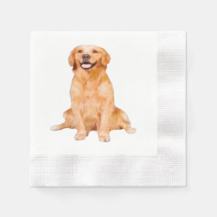 Serviette En Papier Golden Retriever Sitting
