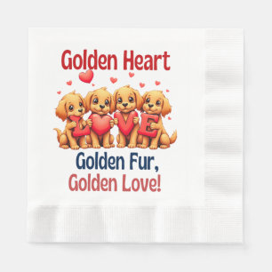 Serviette En Papier Golden Retrivers mignon chien amour