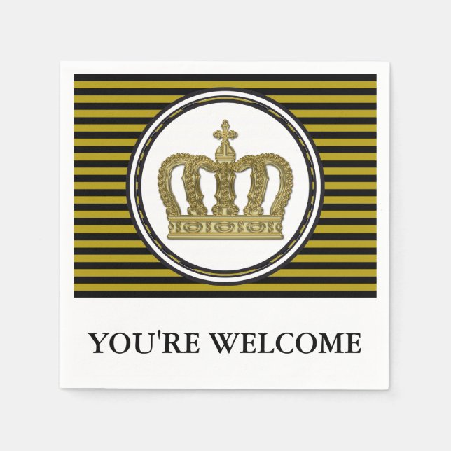 Serviette En Papier Golden Royal Crown II + votre backgr. & idées (Devant)