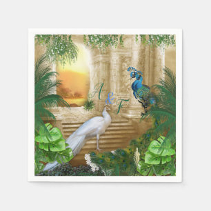 Serviette En Papier Golden Royal Peacock Temple Dreams