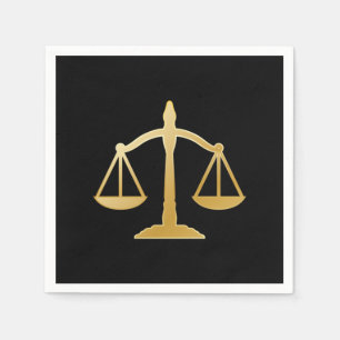 Serviette En Papier Golden Scales of Justice Law Theme