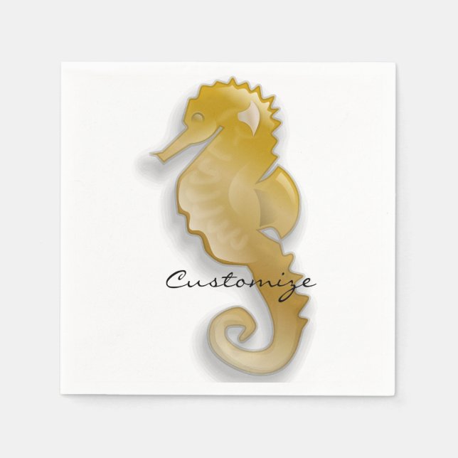 Serviette En Papier Golden Seahorse Thunder_Cove (Devant)