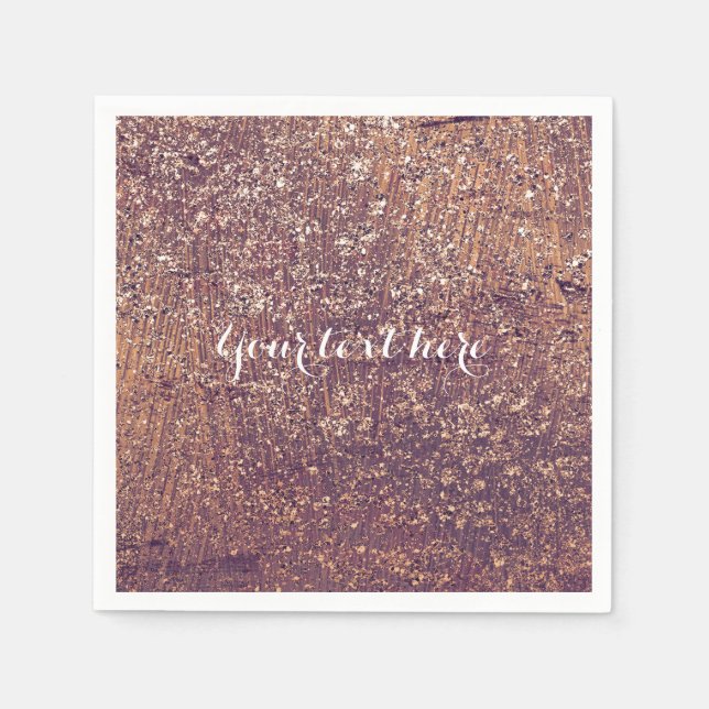 Serviette En Papier Golden Shimmer Glam Faux Parties scintillant Anniv (Devant)