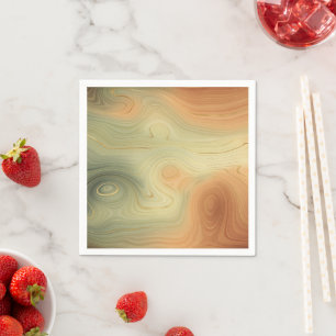 Serviette En Papier Golden Strata   Pêche Brûlée Orange Vert Agate
