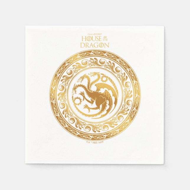 Serviette En Papier Golden Targaryen Crest (Devant)