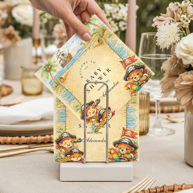 Serviette En Papier Golden Treasure Pirate Baby Shower (Créateur téléchargé)