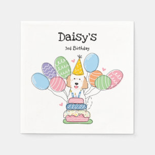 Serviette En Papier Goldendoodle Chien Anniversaire Papier de fête