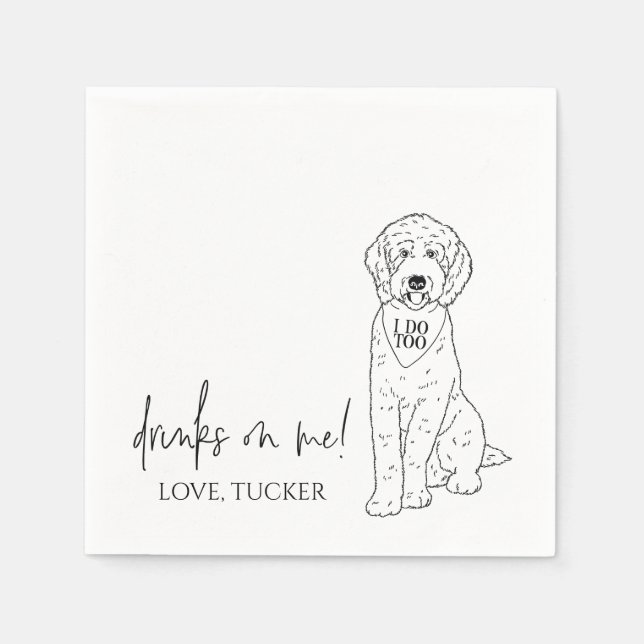 Serviette En Papier Goldendoodle Labradoodle Custom.Napkin Mariage chi (Devant)