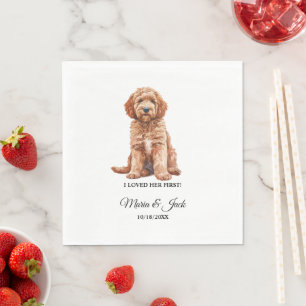 Serviette En Papier Goldendoodle Mariage pour animaux de compagnie cou