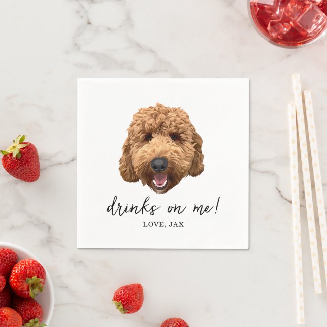 Serviette En Papier Goldendoodle Wedding Party Personnalisé Cocktail N (En situation)