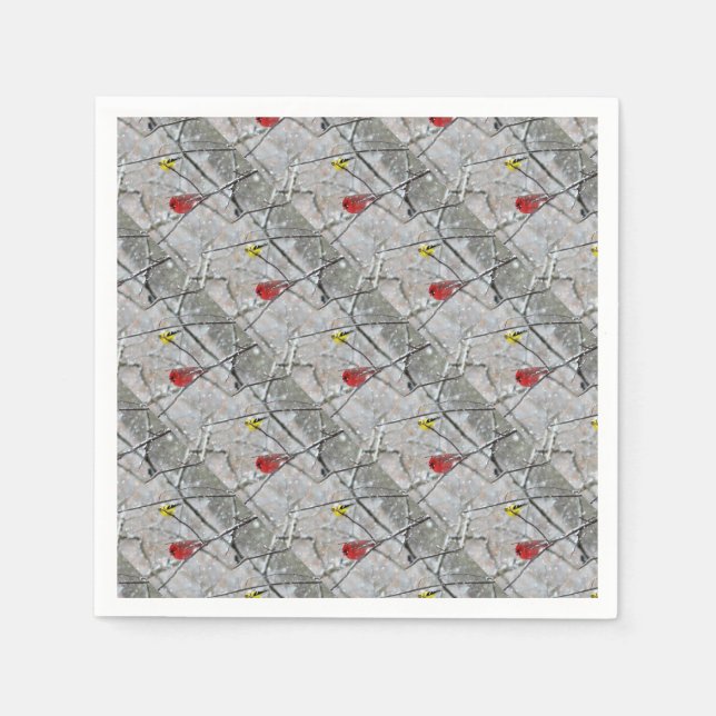 Serviette En Papier Goldfinch Et Cardinal (Devant)