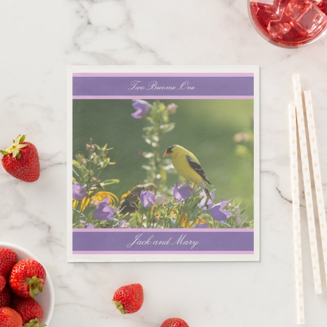 Serviette En Papier Goldfinch Spring Garden Wedding (En situation)