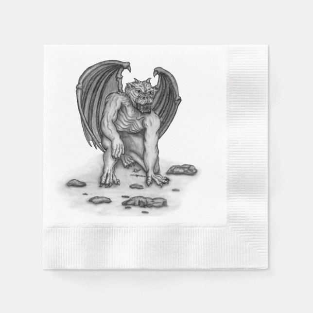 Serviette En Papier Golem Gargoyle (Devant)