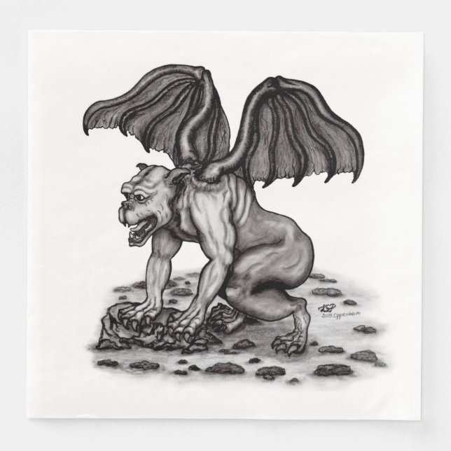 Serviette En Papier Golem Gargoyle (Devant)