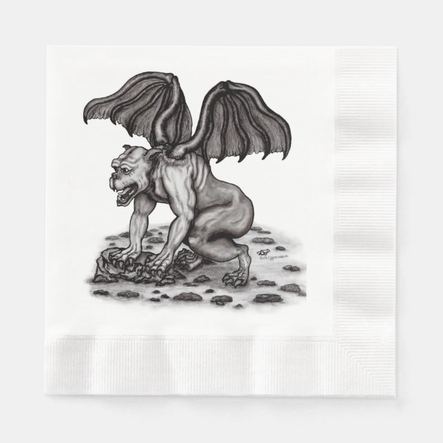Serviette En Papier Golem Gargoyle (Devant)