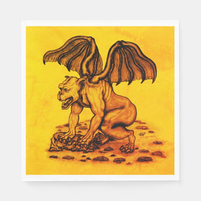 Serviette En Papier Golem Gargoyle (Devant)