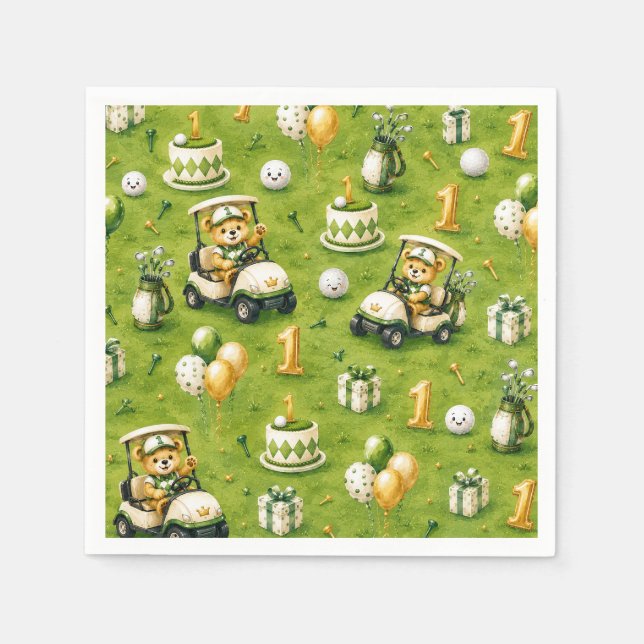 Serviette En Papier Golf 1er Anniversaire  (Devant)
