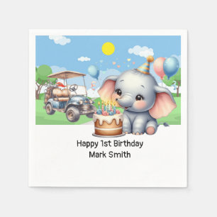 Serviette En Papier Golf 1er Anniversaire avec golf sur le thème de la