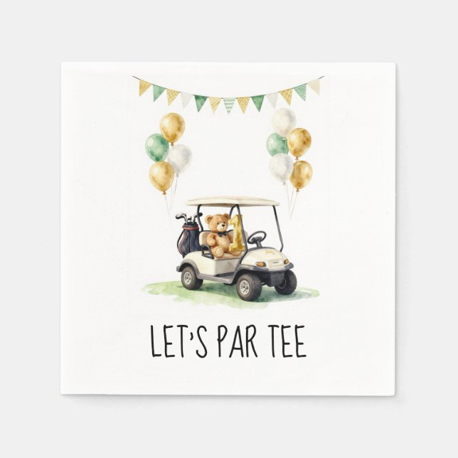 Serviette En Papier Golf 1er Anniversaire Faisons un Par-Tee (Devant)