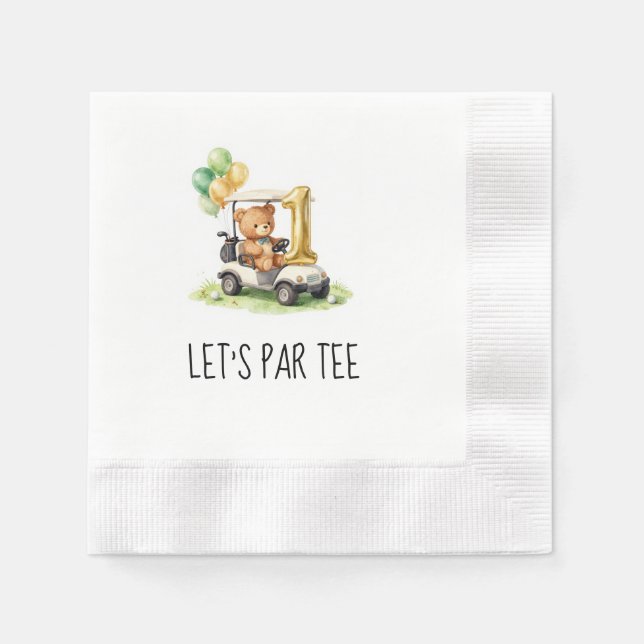 Serviette En Papier Golf 1er Anniversaire Faisons un Par-Tee (Devant)