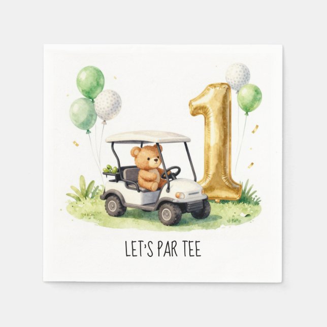 Serviette En Papier Golf 1er Anniversaire Faisons un Par-Tee (Devant)