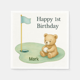 Serviette En Papier Golf 1er anniversaire golfeur d'un an avec numéro