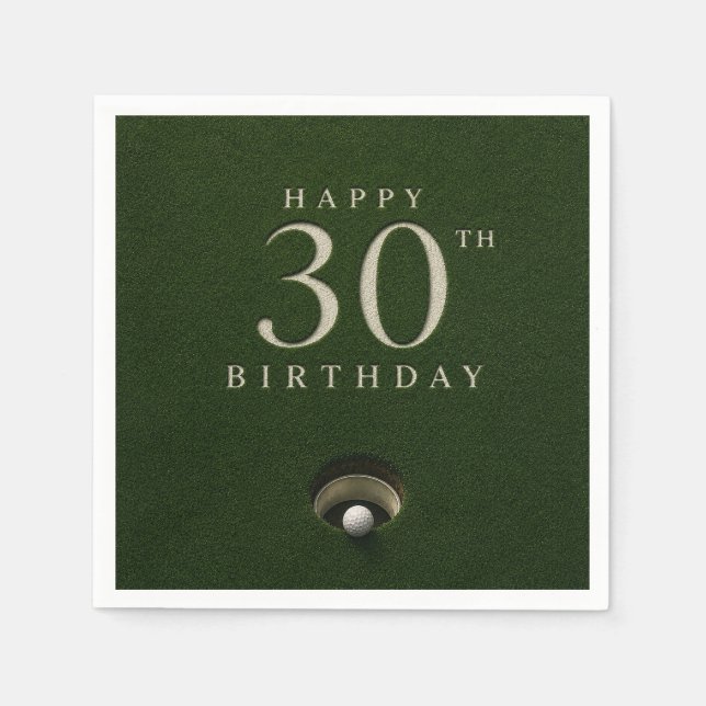 Serviette En Papier Golf 30e anniversaire Par tee  (Devant)