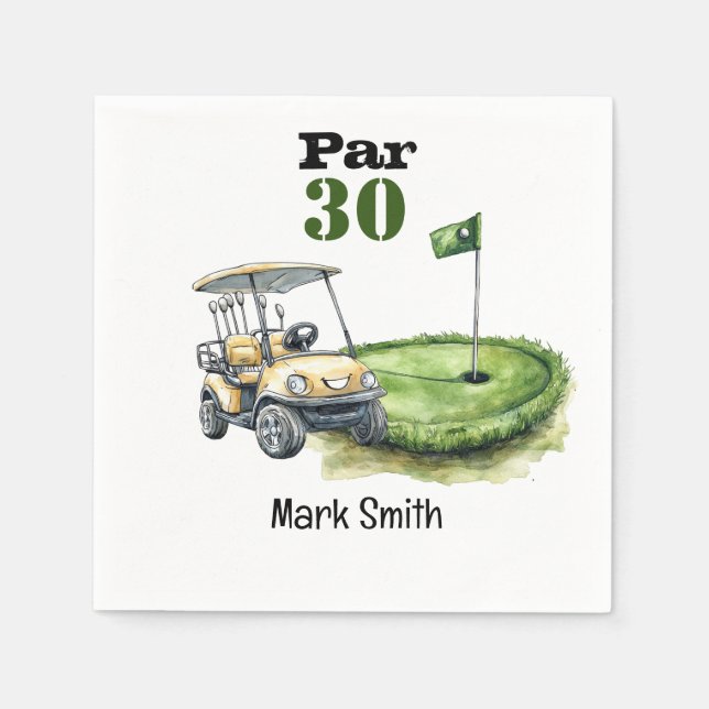 Serviette En Papier Golf 30e anniversaire Par tee trente (Devant)