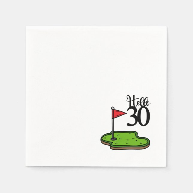 Serviette En Papier Golf 30e anniversaire Par tee trente (Devant)