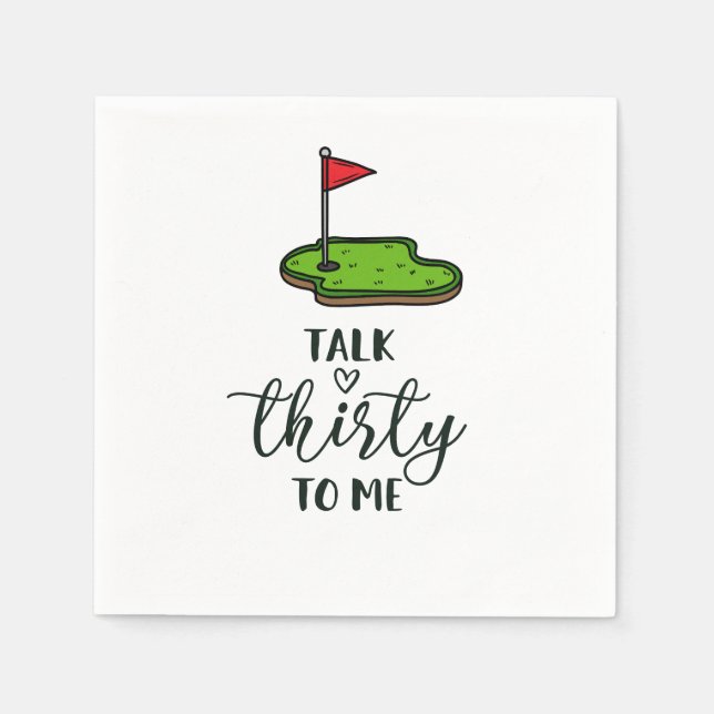 Serviette En Papier Golf 30e anniversaire Par tee trente (Devant)