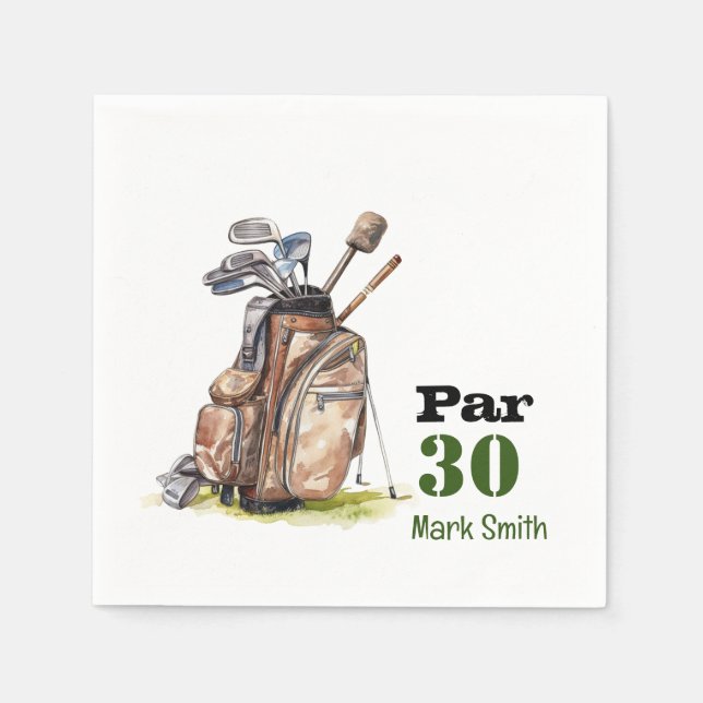 Serviette En Papier Golf 30e anniversaire Par tee trente (Devant)