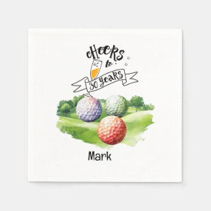 Serviette En Papier Golf 30e anniversaire Par tee trente fête aquarell
