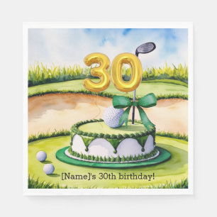 Serviette En Papier Golf 30th Birthday Cake pour Golfer Party