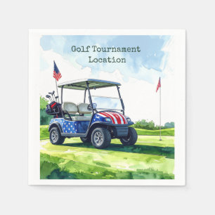 Serviette En Papier Golf 4 juillet Jour de l'Indépendance avec voiture