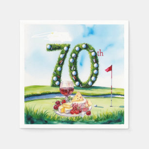 Serviette En Papier Golf 70e anniversaire pour golfeur 