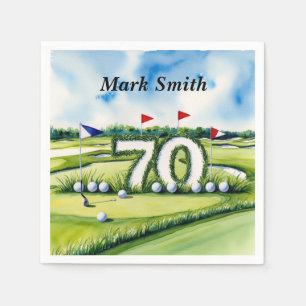 Serviette En Papier Golf 70e anniversaire pour golfeur