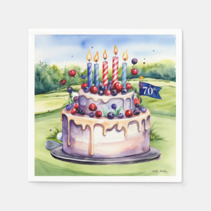Serviette En Papier Golf 70e anniversaire pour golfeur