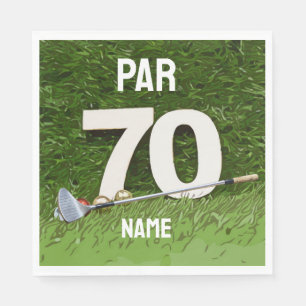 Serviette En Papier Golf 70th Birthday Par soixante-dix pour golfeur