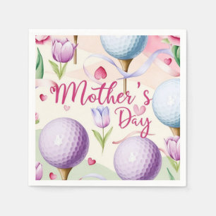 Serviette En Papier Golf à thème rose avec fleurs pour la fête des mèr