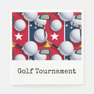 Serviette En Papier Golf American thème pour le 4 juillet Bleu Rouge B