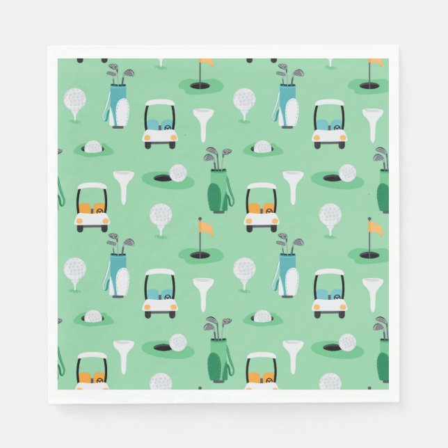 Serviette En Papier Golf Anniversaire des enfants Motif de golf (Devant)
